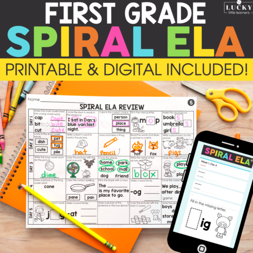 1st Grade ELA Spiral Review for all year