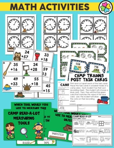 A diagram showing key components of the camping classroom transformation activities.