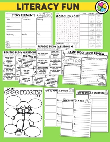 A diagram showing key components of the camping classroom transformation activities.
