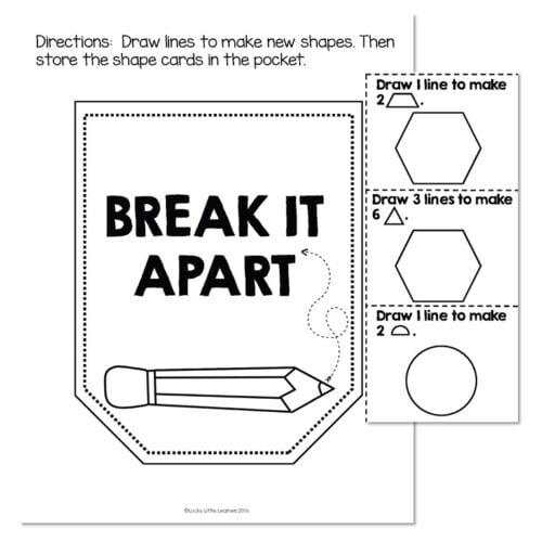 1st Grade Math Notebook - Geometry - Break it Apart - Lucky Little Learners