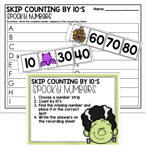 1st Grade October Math Center - Skip Counting - Lucky Little Learners