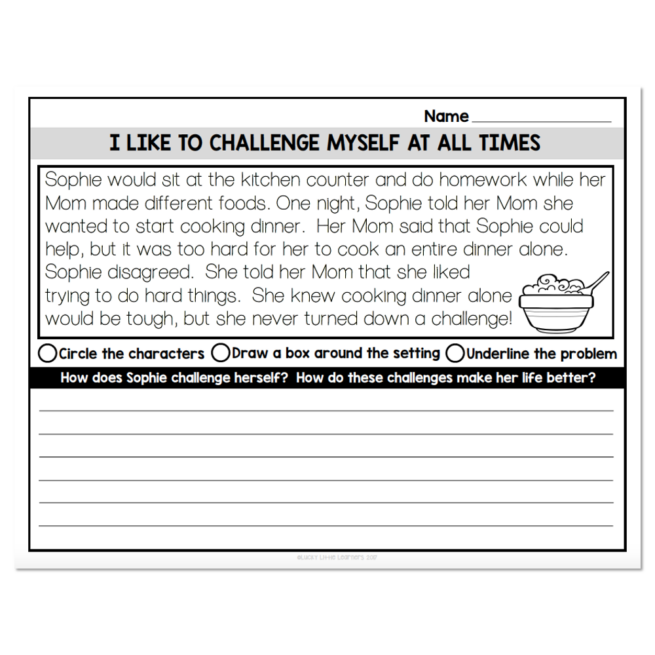 1st and 2nd Grade - Social Emotional Learning - Kindness Unit - 1st Grade Passages
