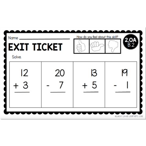 2nd Grade Exit Tickets - Operations & Algebraic Thinking - 2.OA B.2 ...