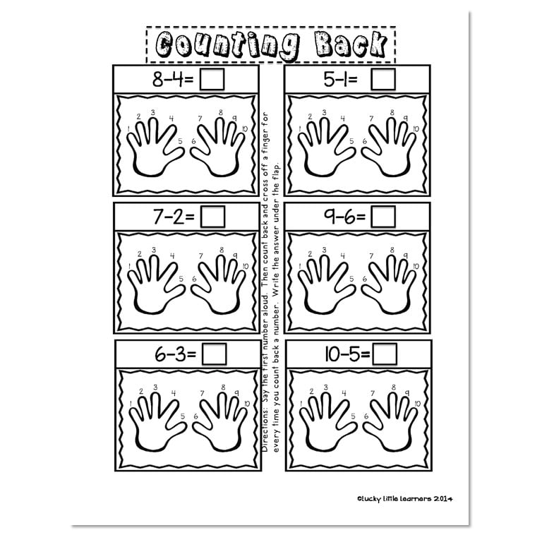 2nd Grade Math Notebook - Subtraction - Counting Back - Lucky Little ...