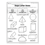2nd Grade Math Worksheets - Geometry - 3D Shape Names - Shape Letter ...