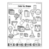 2nd Grade Math Worksheets - Geometry - 3D Shapes - Color By Shape ...