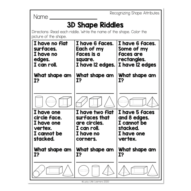 2nd Grade Math Worksheets - Geometry - Recognizing Shape Attributes ...