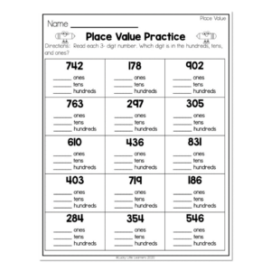 2nd Grade Math Worksheets - Place Value - Place Value - Place Value ...