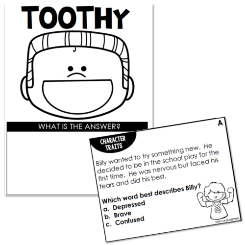 Toothy - Reading Comprehension - 2nd Grade - Character Traits - Lucky ...