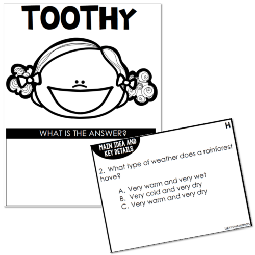 Toothy - Reading Comprehension - 2nd Grade - Main Idea and Key Details ...