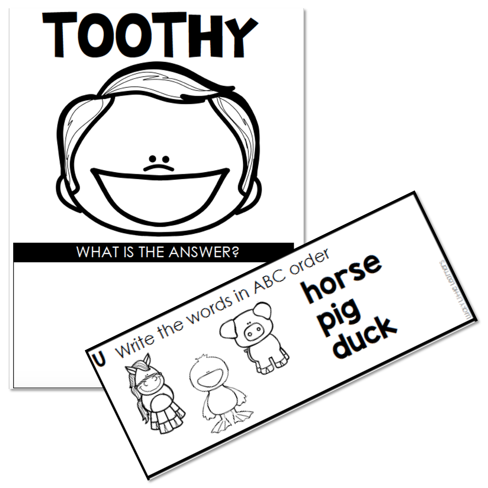 Toothy - Grammar - 2nd and 3rd Grade - ABC Order - Lucky Little Learners