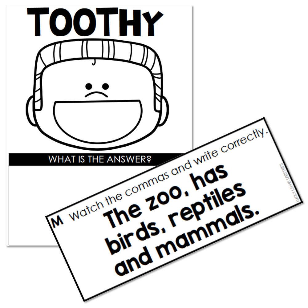 Toothy - Grammar - 2nd and 3rd Grade - Commas - Lucky Little Learners