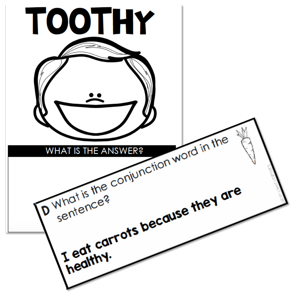 Toothy - Grammar - 2nd and 3rd Grade - Conjunctions - Lucky Little Learners