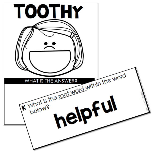 Toothy - Grammar - 2nd and 3rd Grade - Root Words - Lucky Little Learners