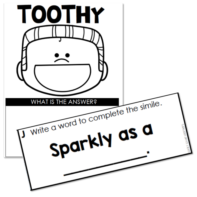 Toothy - Grammar - 2nd and 3rd Grade - Similes - Lucky Little Learners