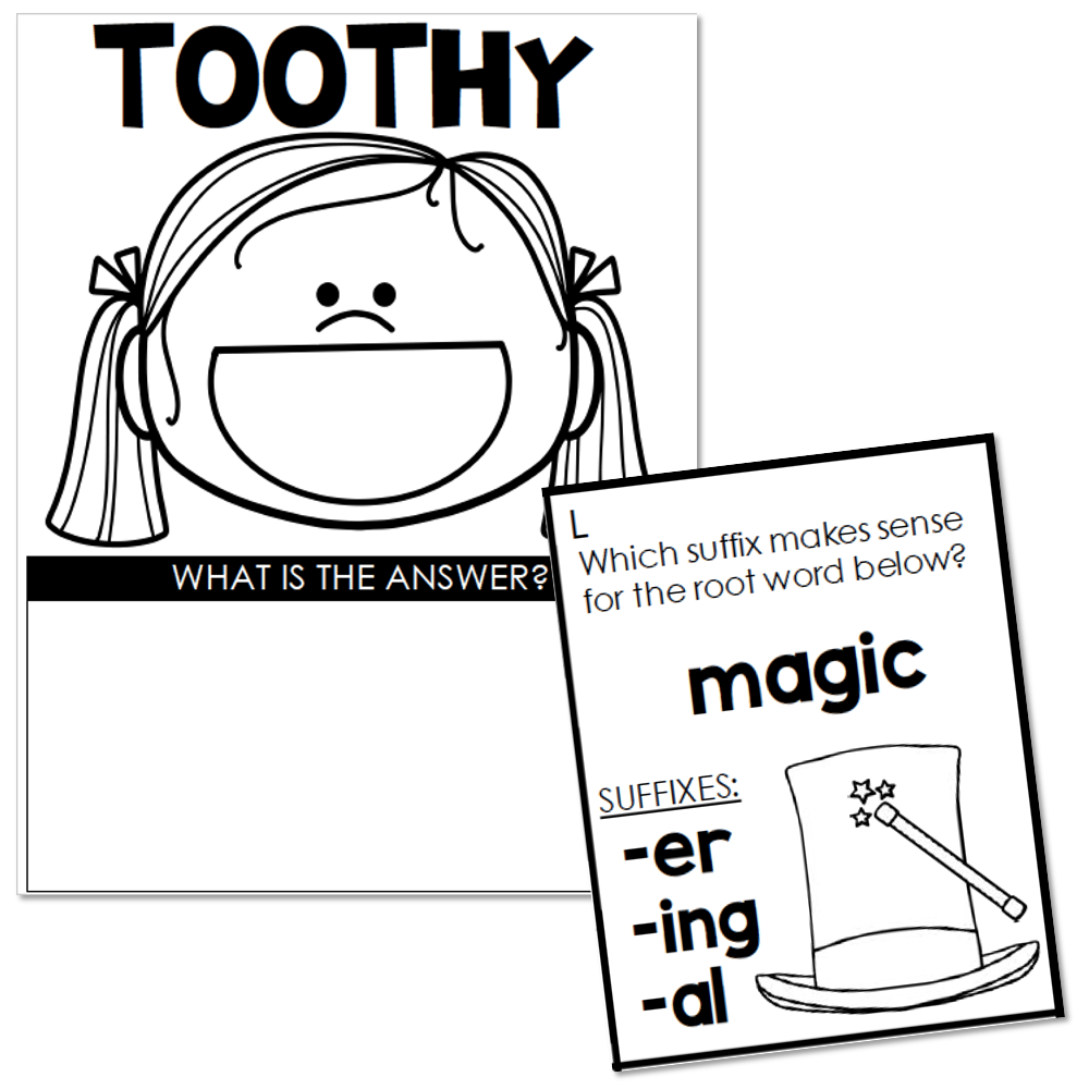 Toothy - Grammar - 2nd and 3rd Grade - Suffixes - Lucky Little Learners
