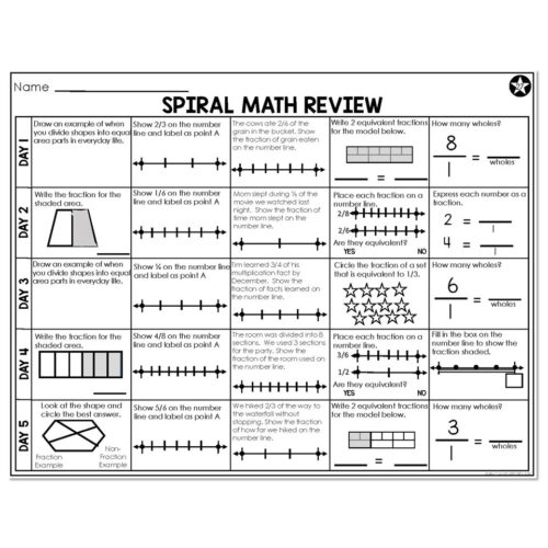 3rd Grade Spiral Math - Week 27 - Below - Lucky Little Learners