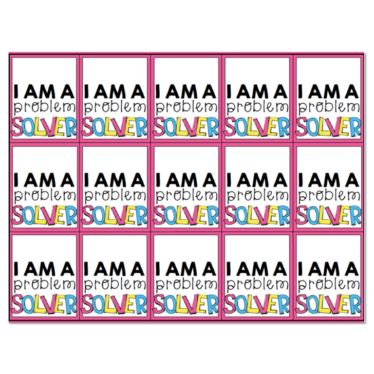 Problem Tags Brag Tags - Growth Mindset - I Am a Problem Solver - Lucky Little Learners