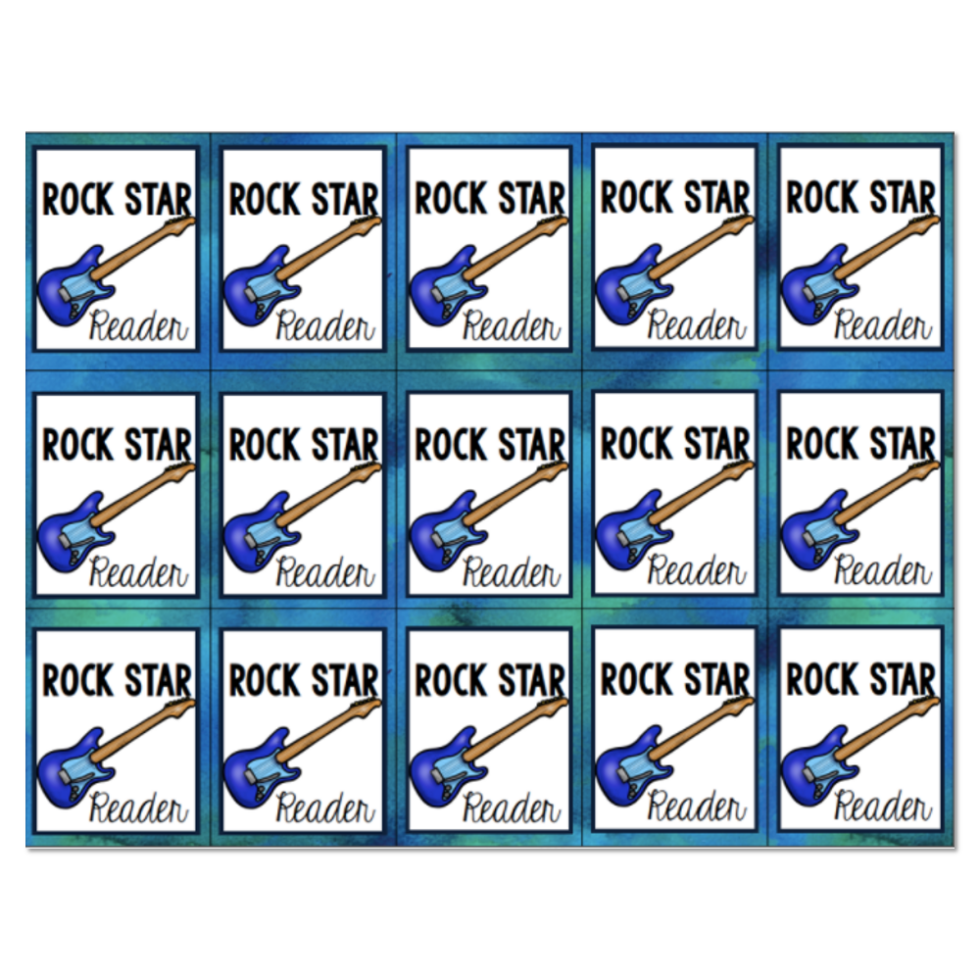 Brag Tags - Set 2 - Rock Star Reader - Lucky Little Learners
