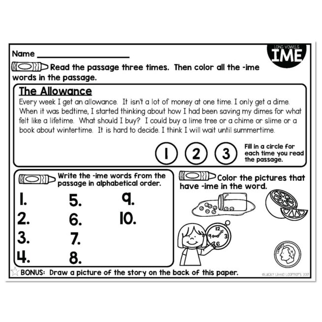 IME - Long Vowels Phonics Mats 2nd Grade - Lucky Little Learners