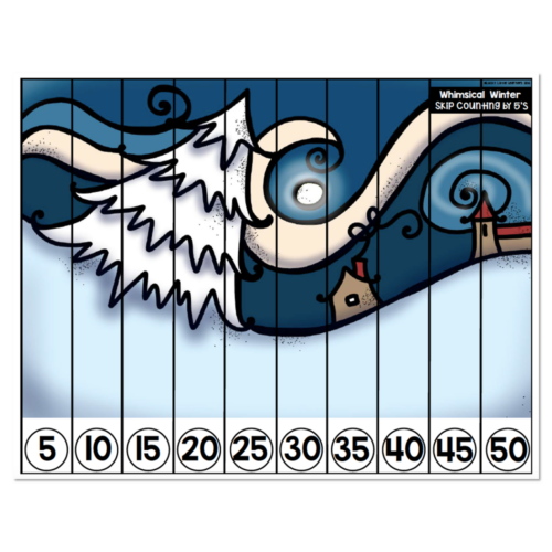 January Math Puzzle - Whimsical Winter - Skip Counting by 5's - Lucky ...