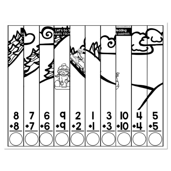 Sleighing Math January Student Scrambled Math Puzzle - Let's Go Sledding - Doubles ...