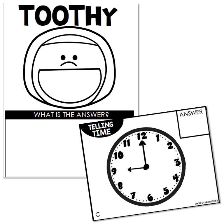 Toothy Math Tpt Toothy - Math - Kindergarten - Telling Time - Lucky Little Learners