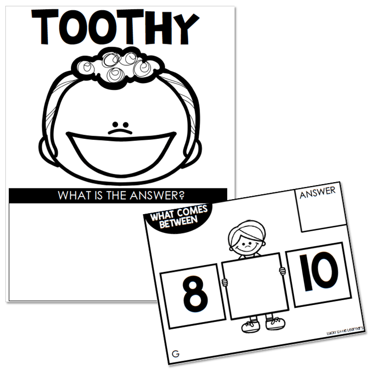 Toothy - Math - Kindergarten - What Comes Between - Lucky Little Learners