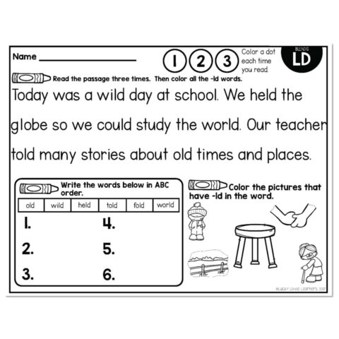 LD - Blends Phonics Mats 1st Grade - Lucky Little Learners