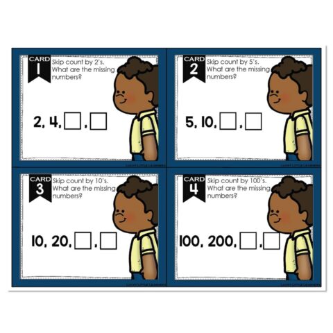 Math Task Cards - Skip Counting - Lucky Little Learners