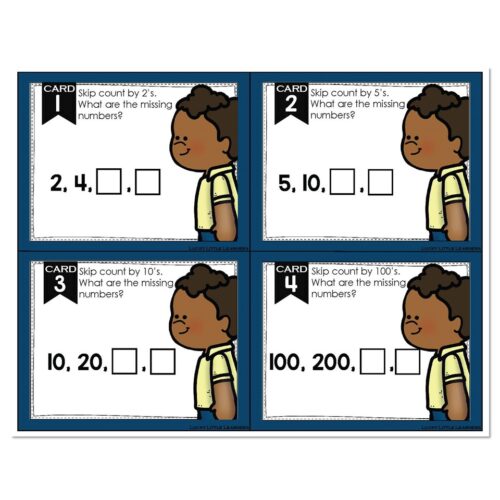 Math Task Cards - Skip Counting - Lucky Little Learners