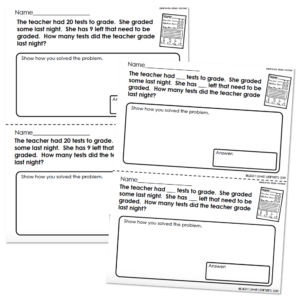 Numberless Word Problems - Separating - Result Unknown 7 - Lucky Little ...