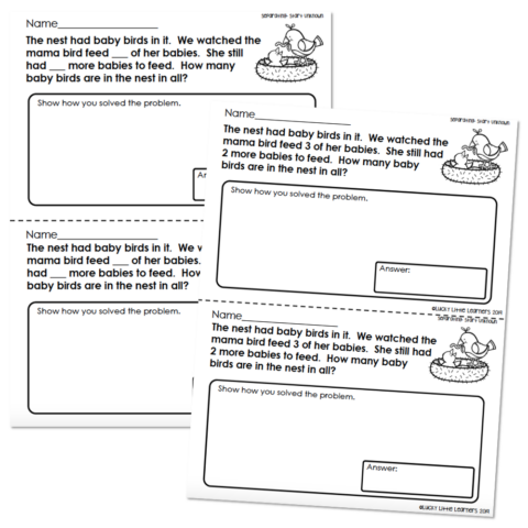 Numberless Word Problems - Separating - Start Unknown 1 - Lucky Little ...