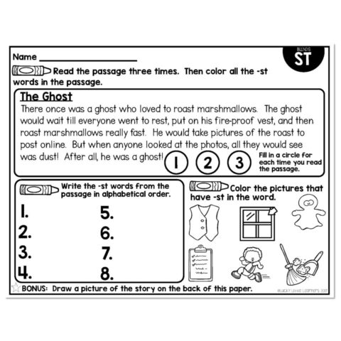 ST - Blends Phonics Mats 2nd Grade - Lucky Little Learners