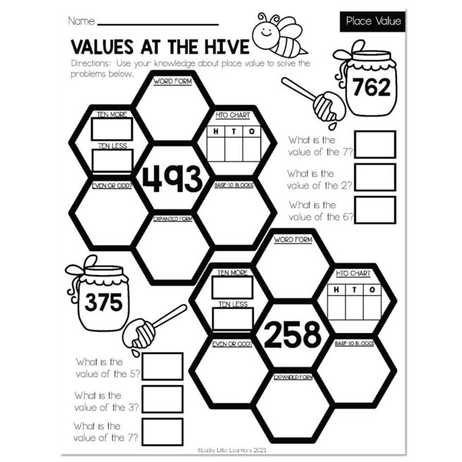 Spring - Early Finishers 2nd Grade - Math - Place Value - Values at the ...