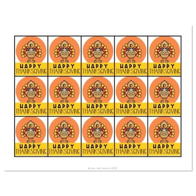 Brag Tags - Holidays - Happy Thanksgiving - Lucky Little Learners