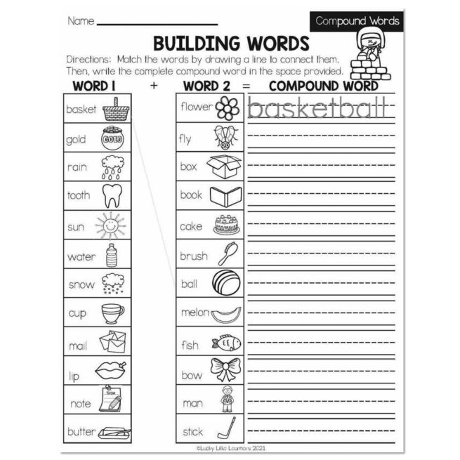 Winter- Early Finishers 2nd Grade - ELA - Compound Words - Building ...