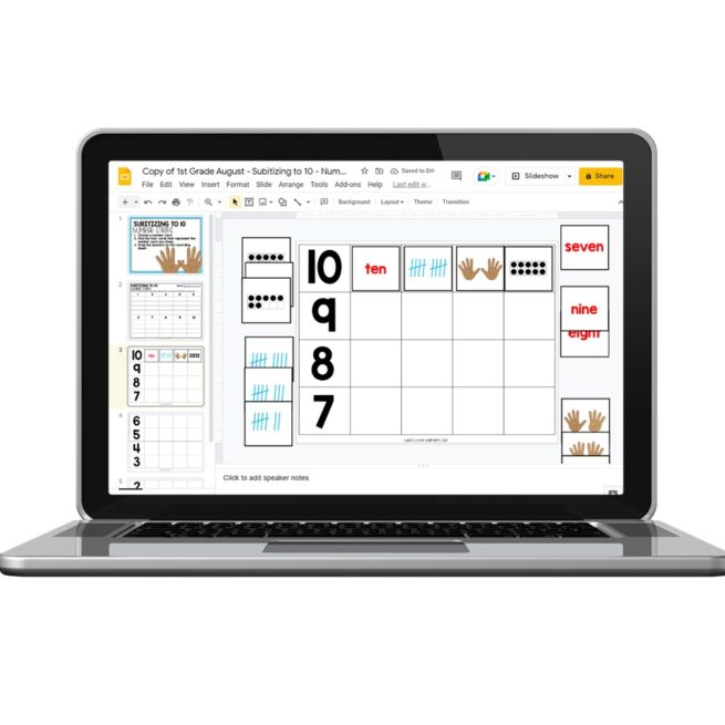 Digital - 1st Grade August Math Center - Subitizing to 10 - Lucky ...