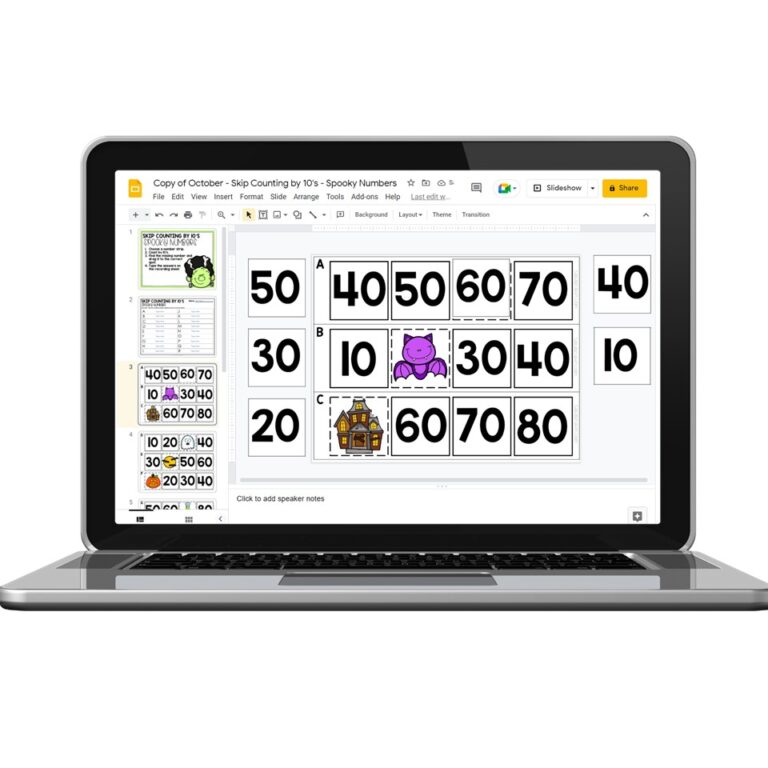 Digital - 1st Grade October Math Center - Skip Counting by 10s - Lucky ...