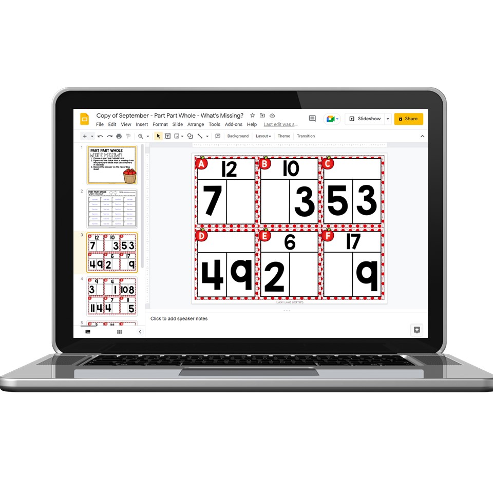 Digital - 2nd Grade September Math Center - Part Part Whole - Lucky ...