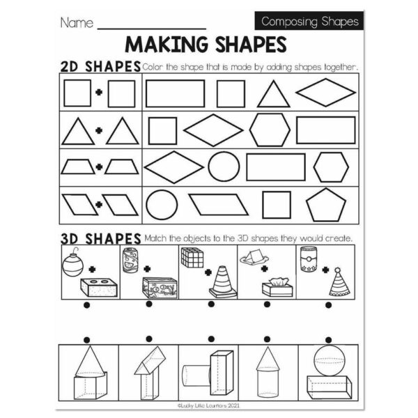 Winter - Early Finishers 1st Grade - Math - Composing Shapes - Making ...
