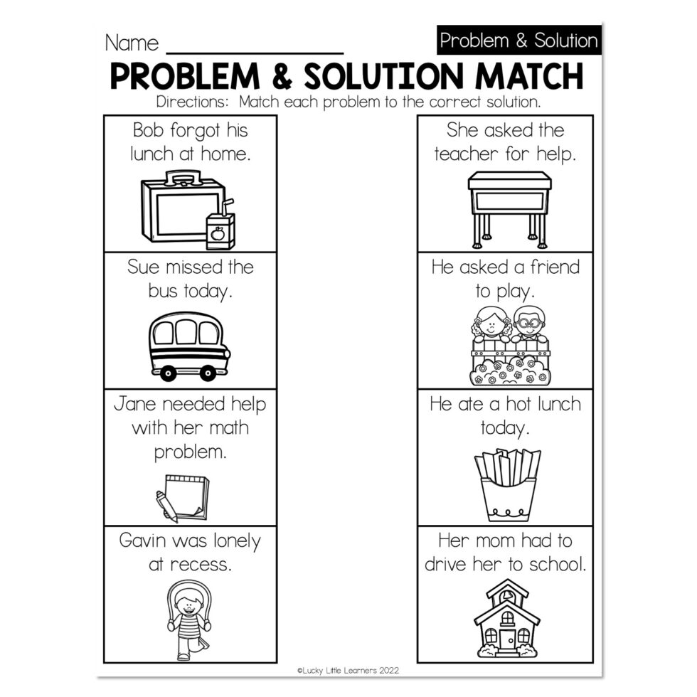 Fall- Early Finishers 1st Grade - ELA - Problem and Solution - Problem ...