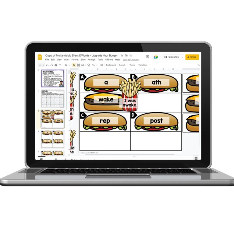 Digital - 2nd Grade Phonics Center - Multisyllabic Silent E Words ...