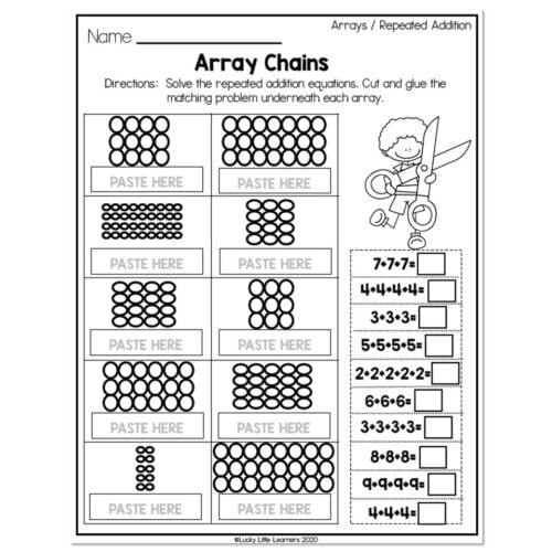 2nd Grade Math Worksheets - Operations and Algebraic Thinking - Arrays ...