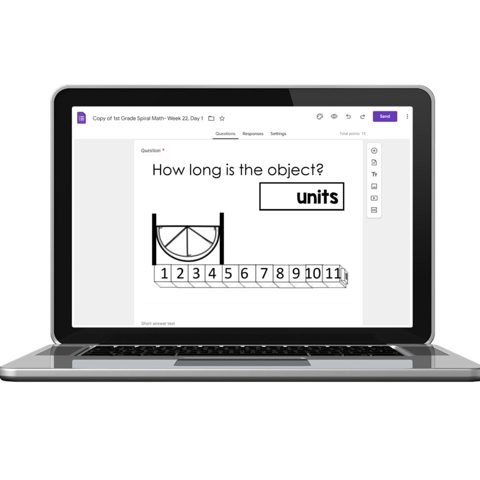 Digital 1st Grade Spiral Math - Week 22 - Day 1 - Lucky Little Learners