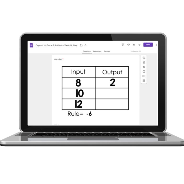 Digital 1st Grade Spiral Math - Week 28 - Day 1 - Lucky Little Learners