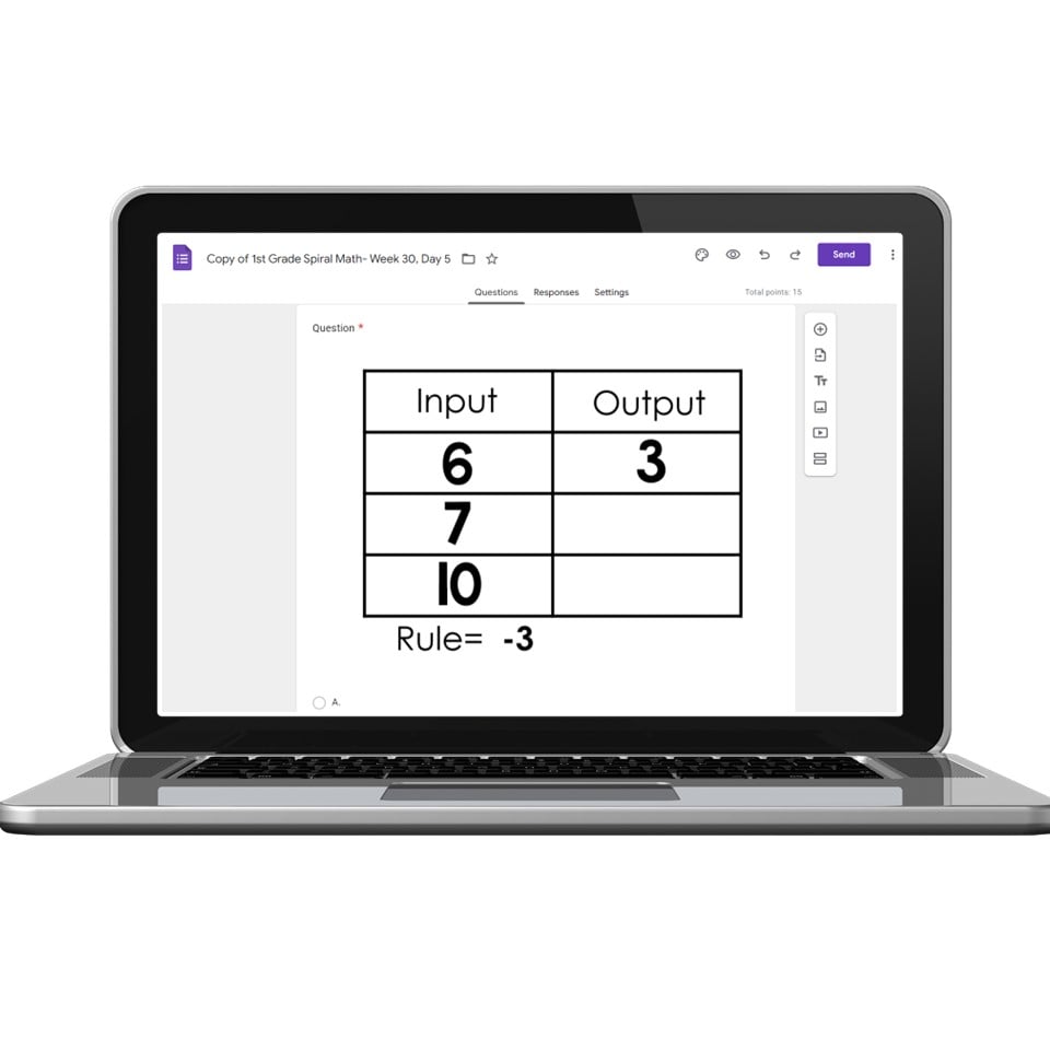 Digital 1st Grade Spiral Math - Week 30 - Day 5 - Lucky Little Learners