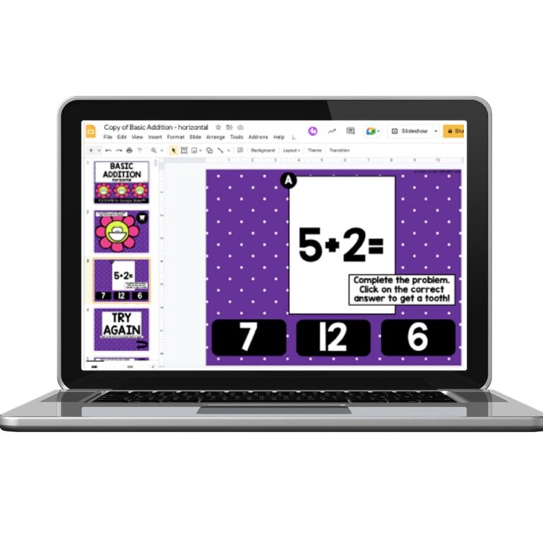 Digital - 1st and 2nd Grade Math Toothy® Task Cards - Basic Addition ...