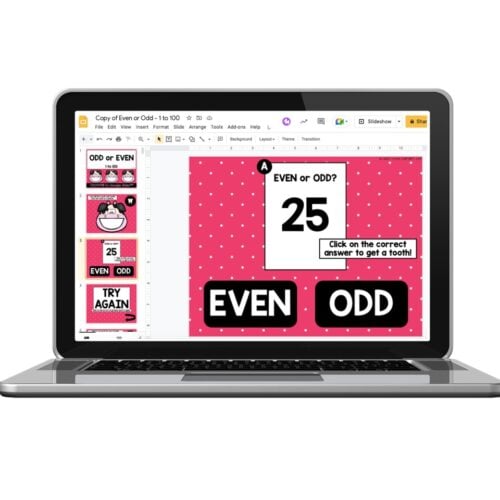 Digital - 1st and 2nd Grade Math Toothy® Task Cards - Even & Odd 2 ...