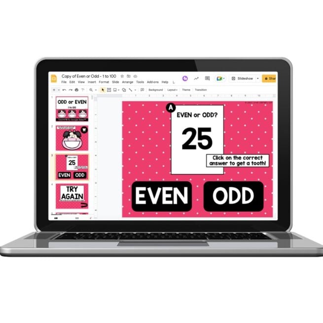 Digital - 1st and 2nd Grade Math Toothy® Task Cards - Even & Odd 2 ...